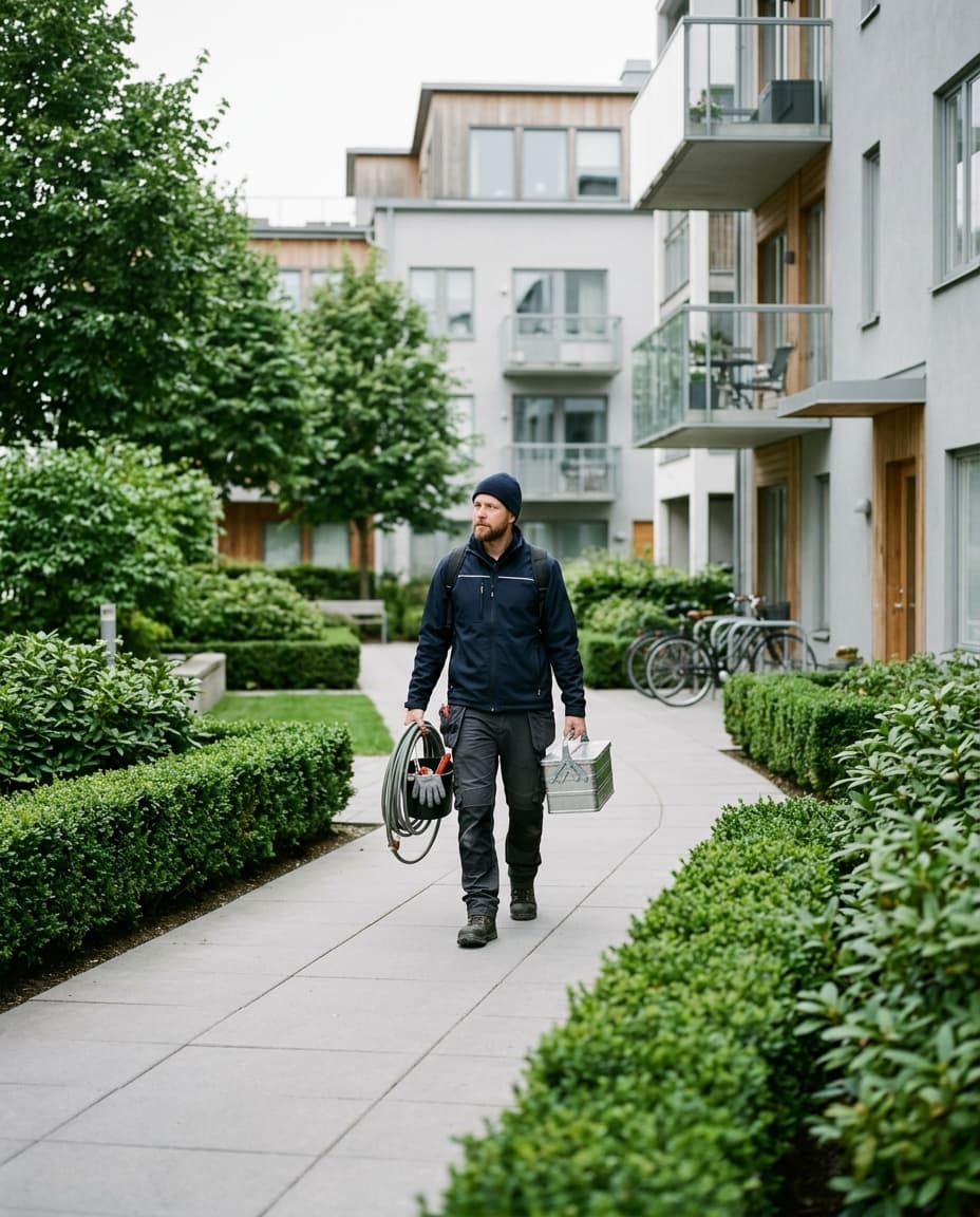 Fastighetsskötare på uppdrag hos en bostadsrättsförening